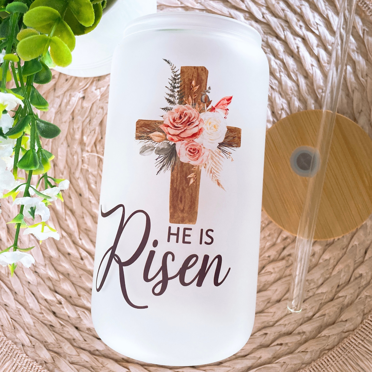He is Risen print Tumbler