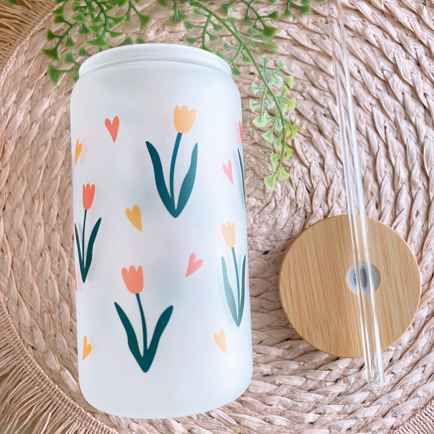 Yellow Tulip print Tumbler