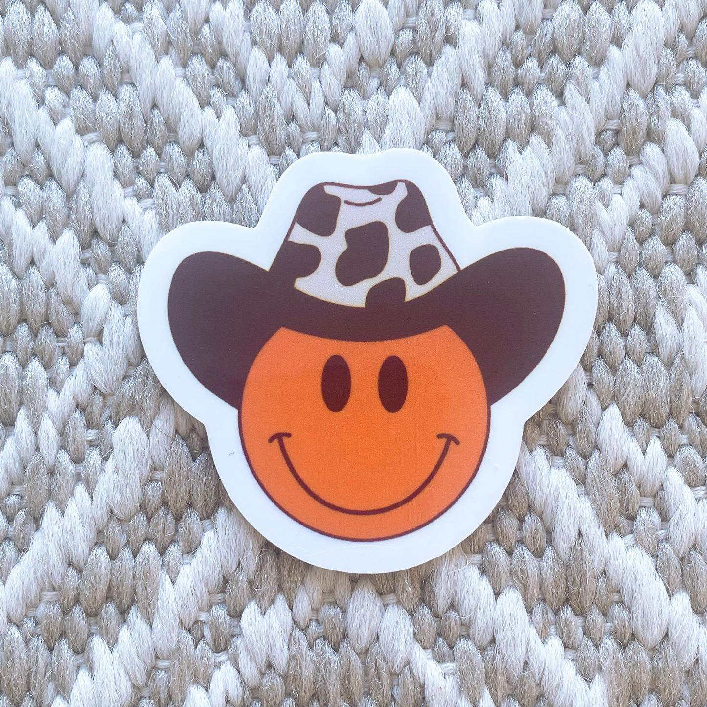 Smiley Cowboy Face Sticker